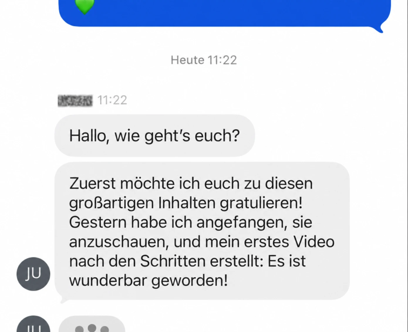 Direktnachricht: Ein Teilnehmer hat sein erstes Video nach den Schritten erstellt und es ist wunderbar geworden