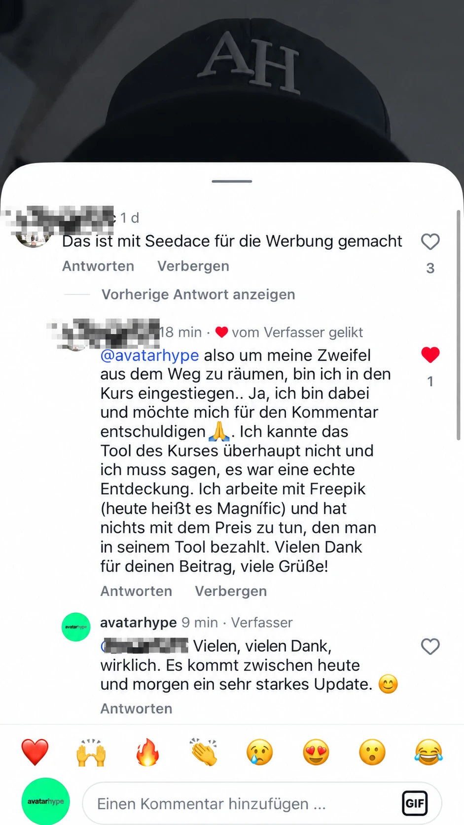 Instagram-Kommentar: Ein Skeptiker nimmt am Kurs teil, entschuldigt sich öffentlich und bestätigt, dass er sich lohnt