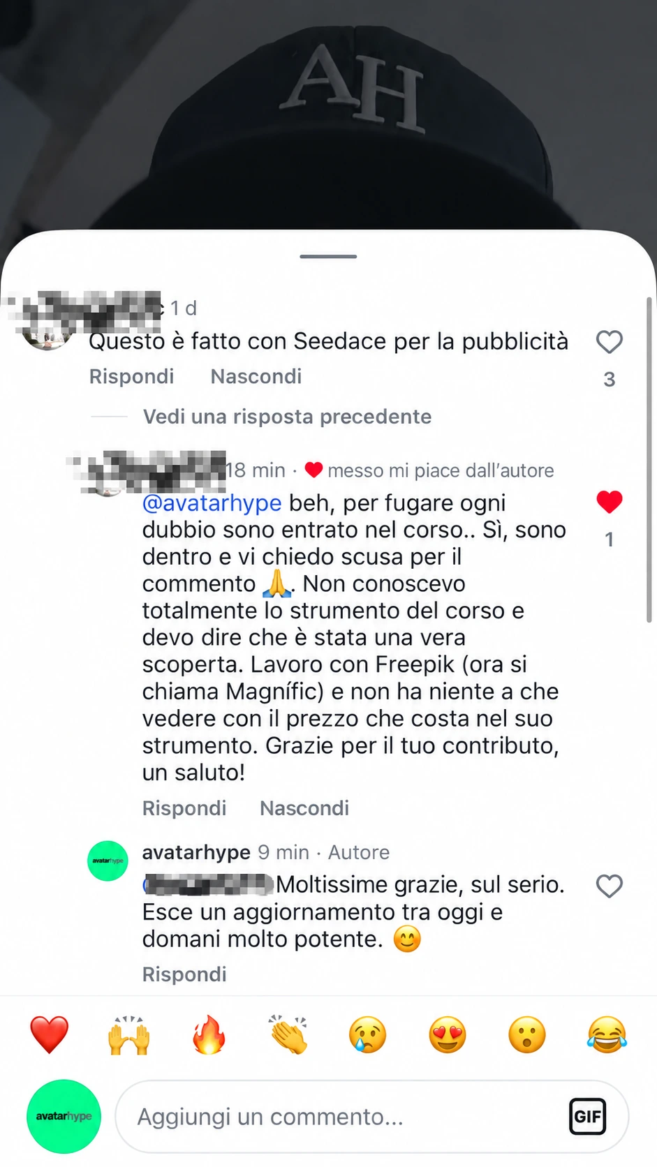 Commento su Instagram: uno scettico entra nel corso, si scusa pubblicamente e conferma che ne vale la pena