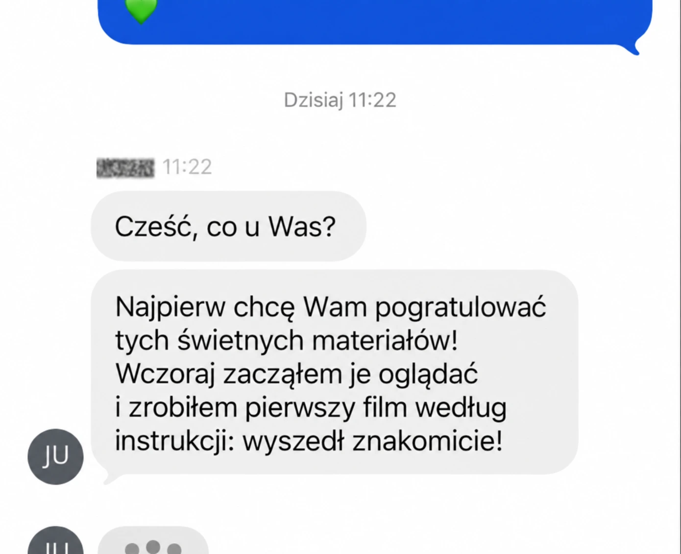 Wiadomość prywatna: uczestnik stworzył pierwszy film według instrukcji i wyszedł świetnie