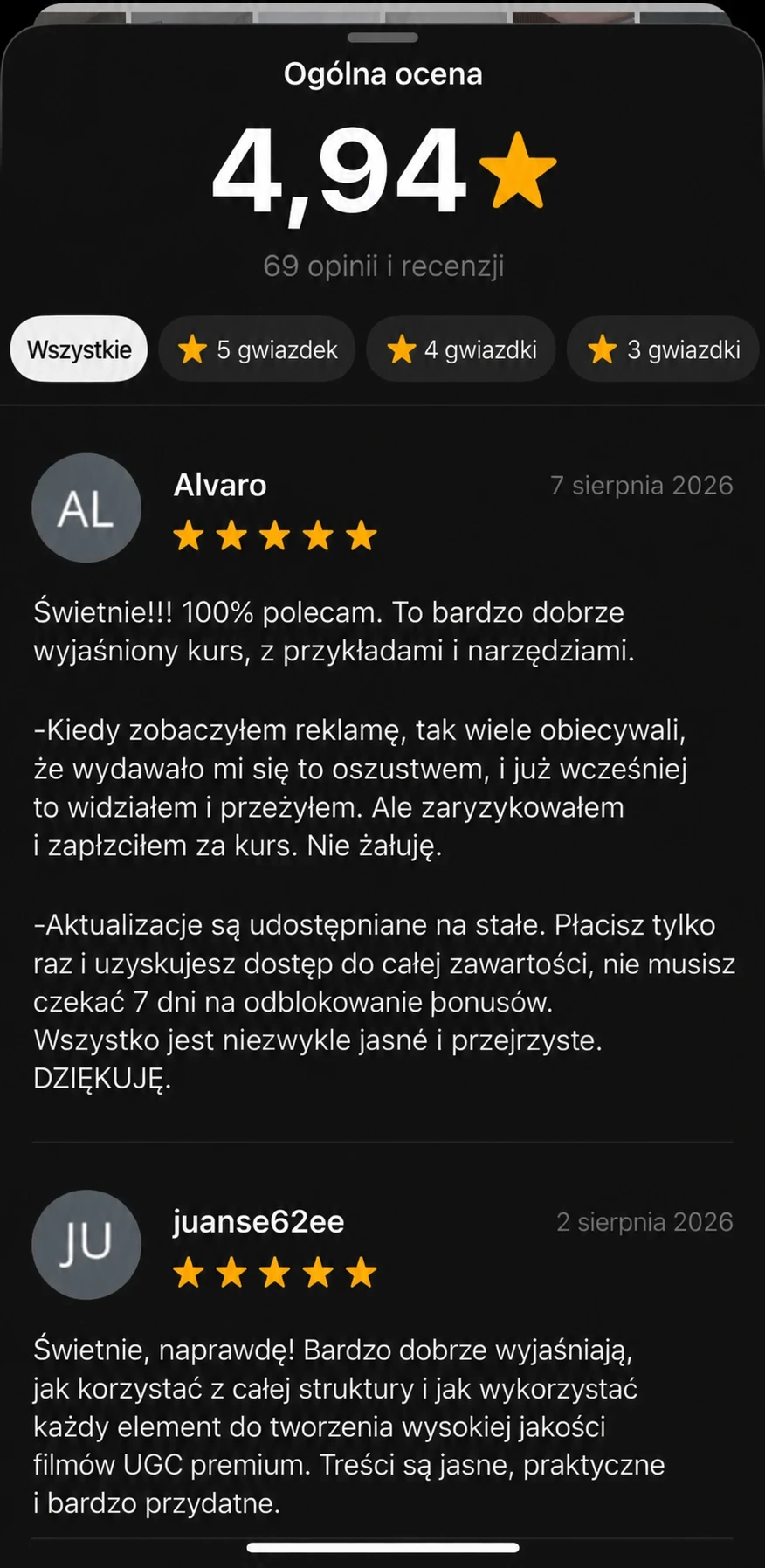 Zweryfikowana opinia 5 gwiazdek: reklama wyglądała na oszustwo, zakup bez żalu; ocena ogólna 4,94